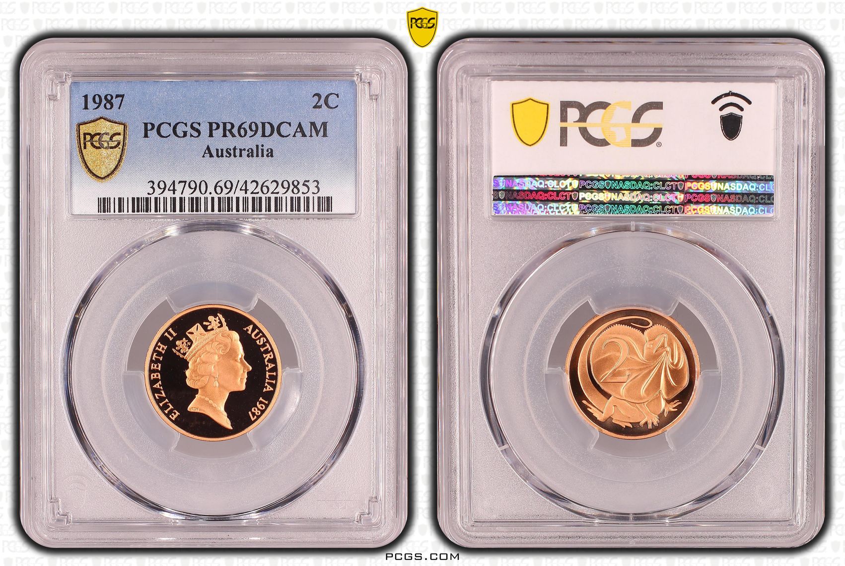 Two Cent, 1987, Pcgs Pr69dcam