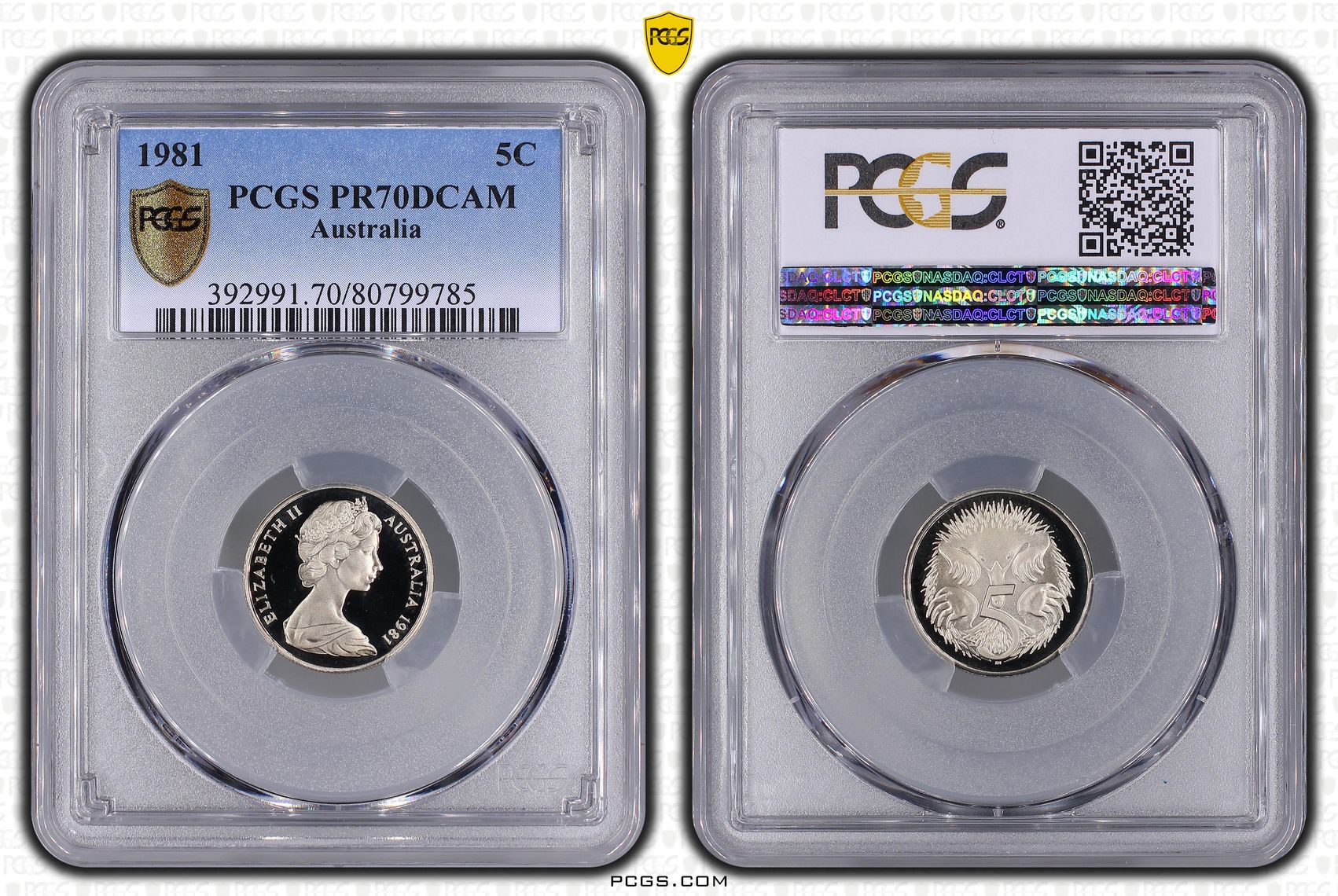 Elizabeth II, Five Cent, 1981, PCGS PR70DCAM