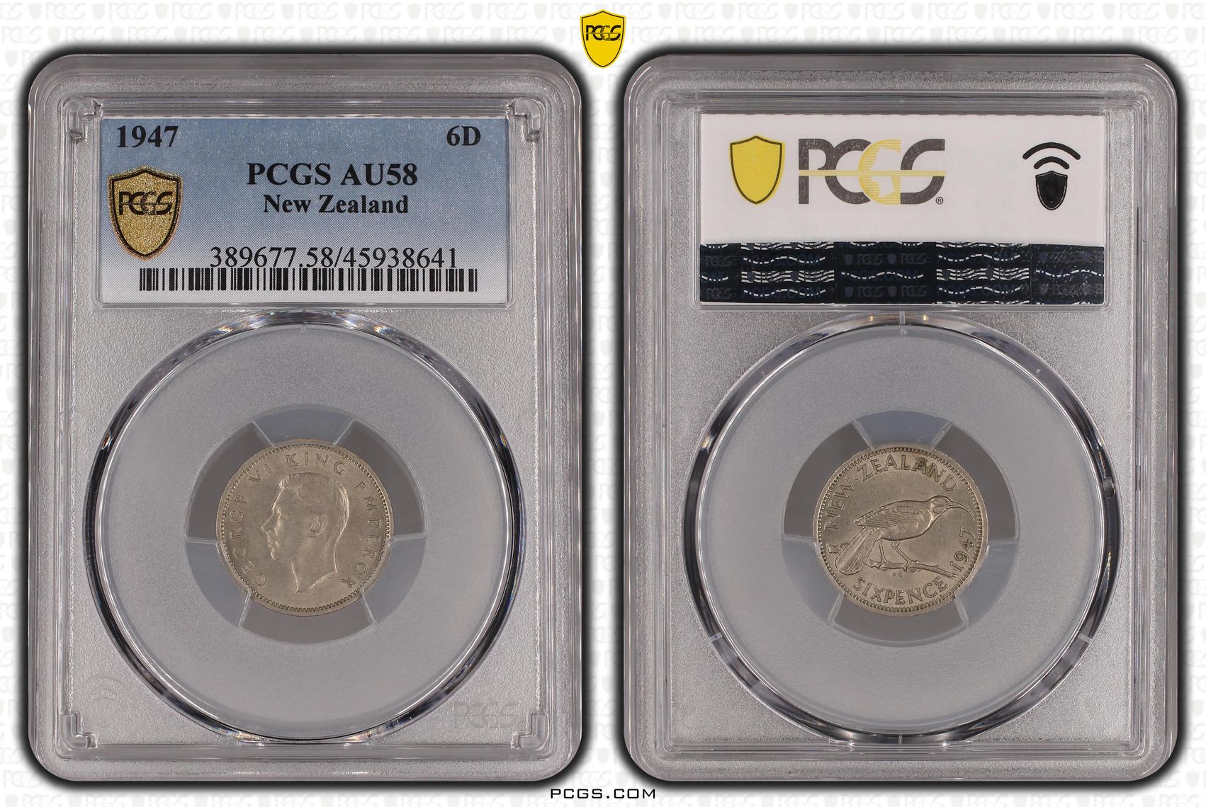 1947 New Zealand Sixpence PCGS - AU58 -641