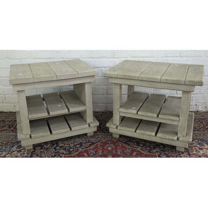 PAIR OF PAINTED PEDESTALS