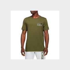 ASICS Mens Graphic III Short Sleeve Running T-Shirt - Smog Green - M Men-50587/3213 B1 (s6)