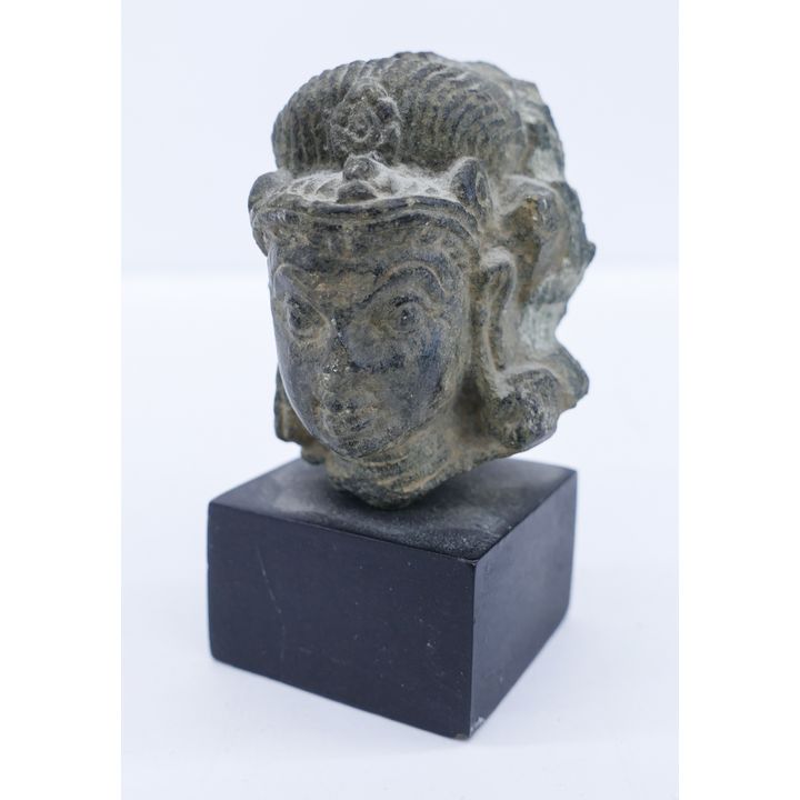 Nepalese 12th Cent. Grey Stone Deity Head Fragment