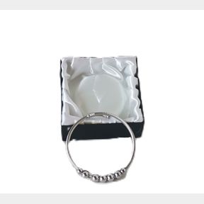 Bracelet Stainless steel Beads Cuff Bangle - Silver - Women -
