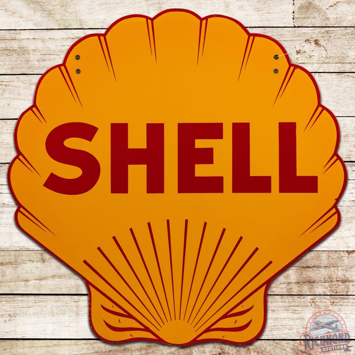 Incredible NOS 48" Shell Gasoline DSP Sign - 9.25 & 9