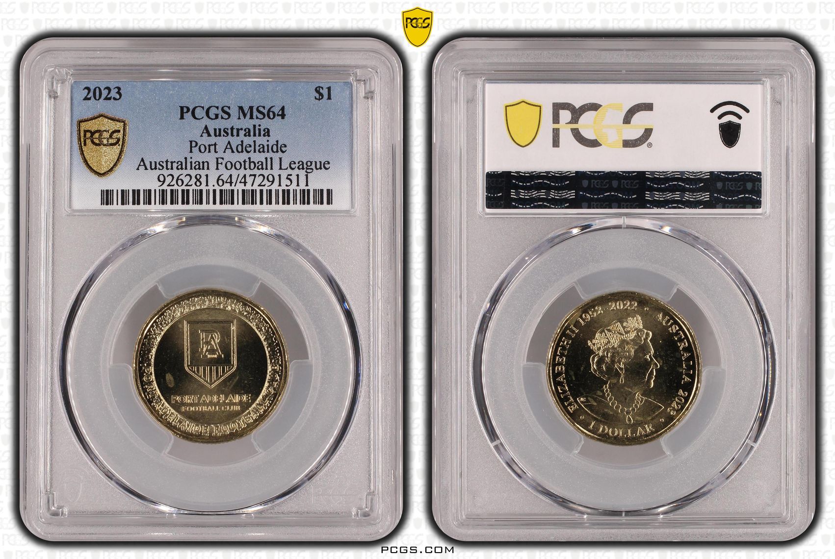 AFL - Port Adelaide, One Dollar, 2023, PCGS MS 64