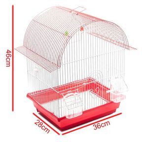 Bird Cage with Accessories 36x28x46cm (Red) Bird Cage with perch swing and feeding bowls. |