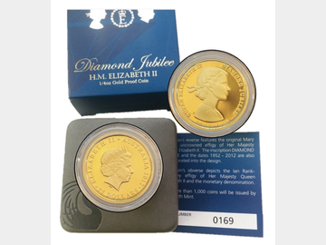 2012 DIAMOND JUBILEE AUSTRALIAN GOLD PROOF 1/4OZ COIN