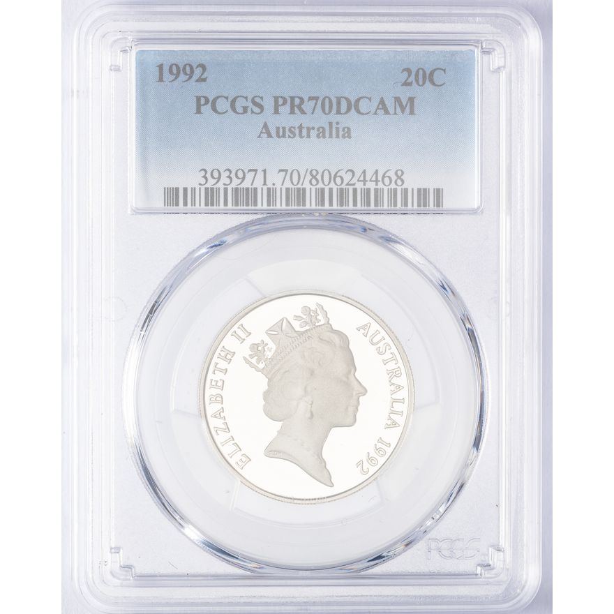 Elizabeth II, Twenty Cent, 1992, PCGS PR70DCAM