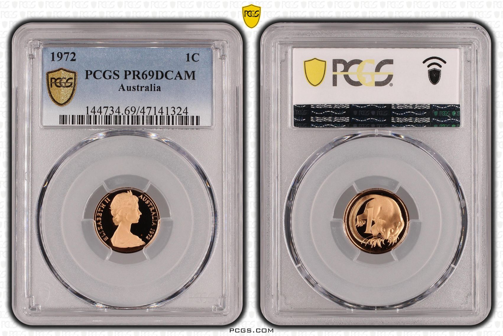 Elizabeth II, One Cent, 1972, PCGS PR69DCAM