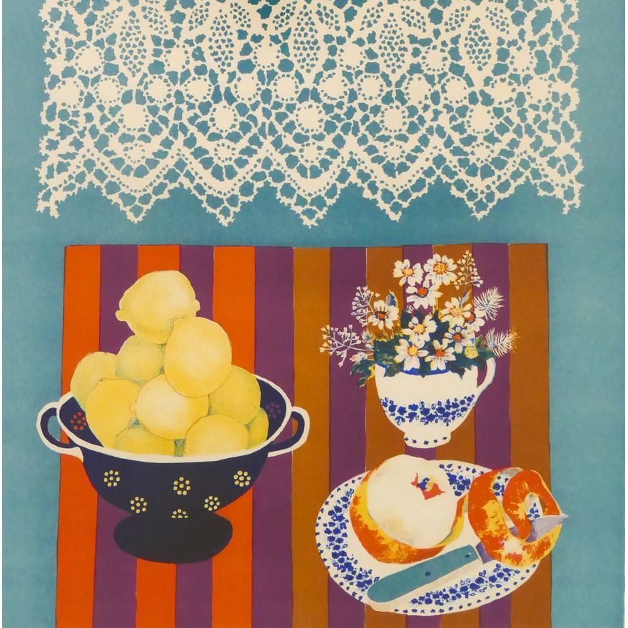 Brenda Noble Still Life with Lemons Lithograph