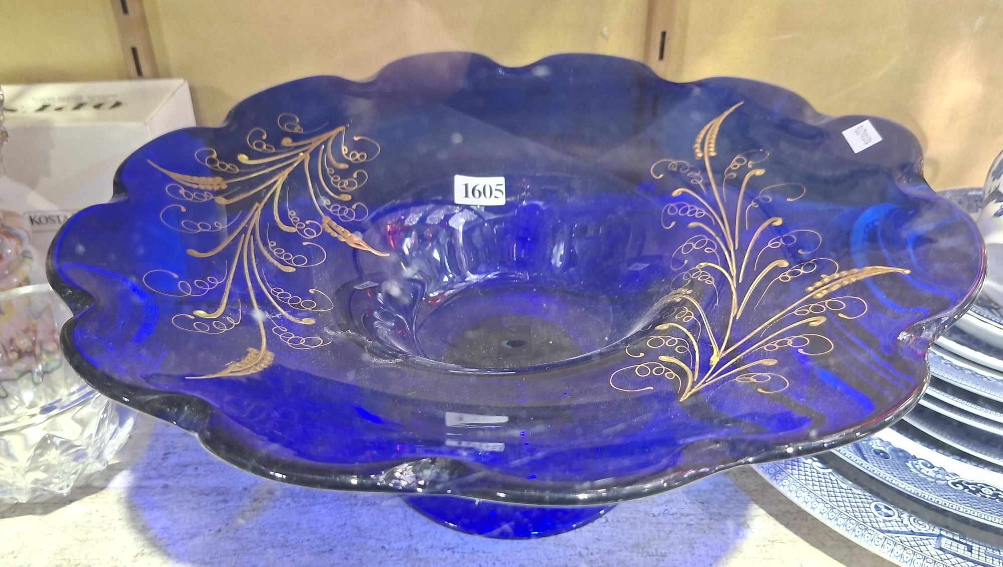 Cobalt Blue Raised Serving Dish