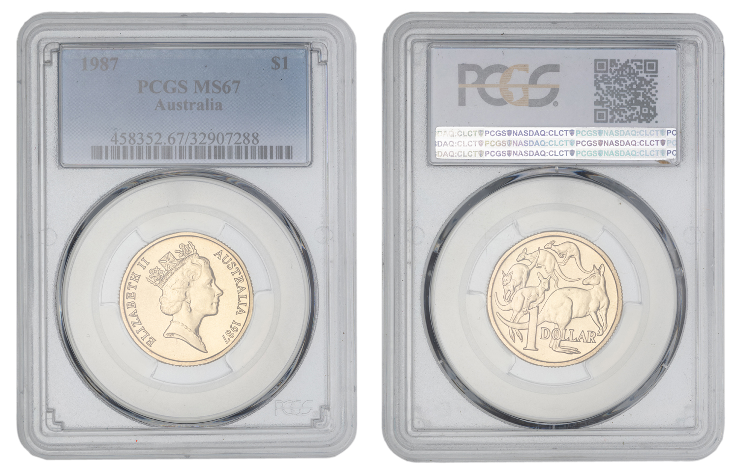 Elizabeth II, One Dollar, 1987, PCGS MS67