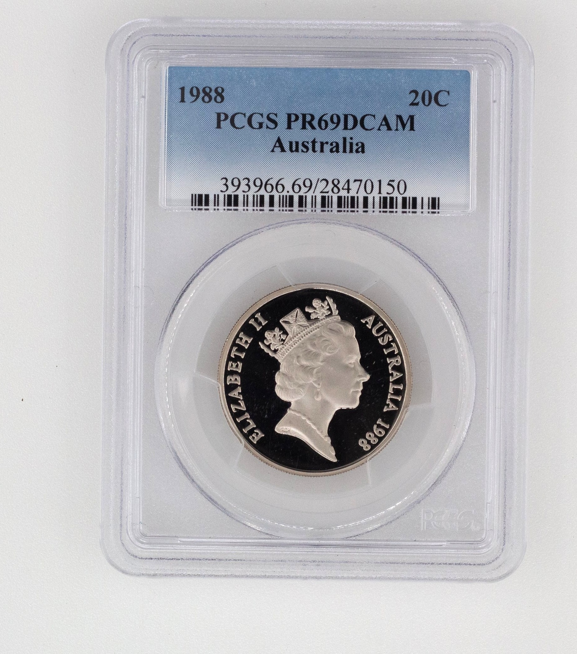 Elizabeth II, Twenty Cent, PR69DCAM , 1988