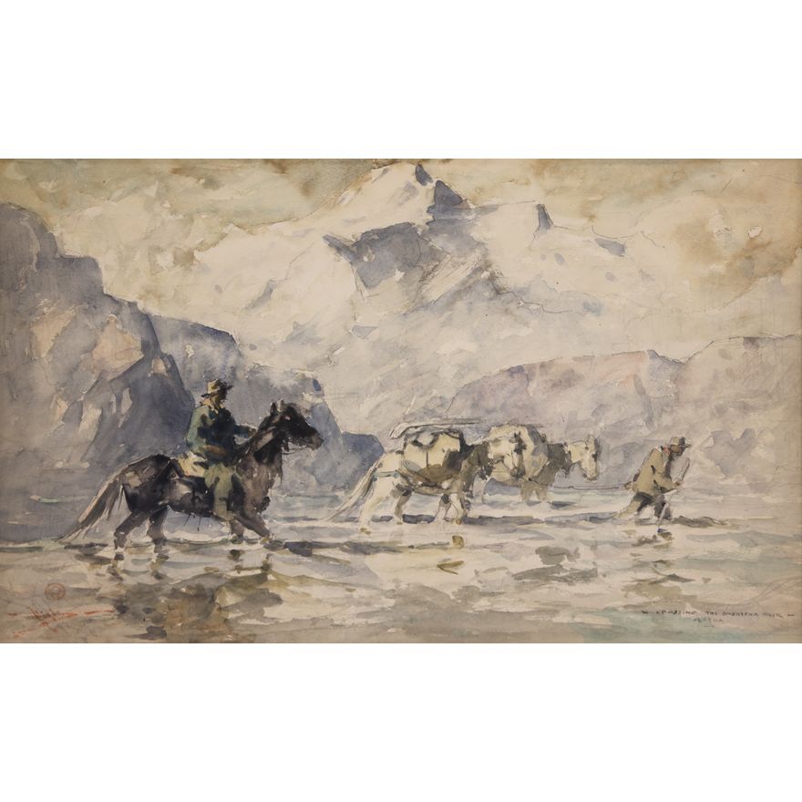Eustace Ziegler ''Crossing the Sushitna" Watercolor