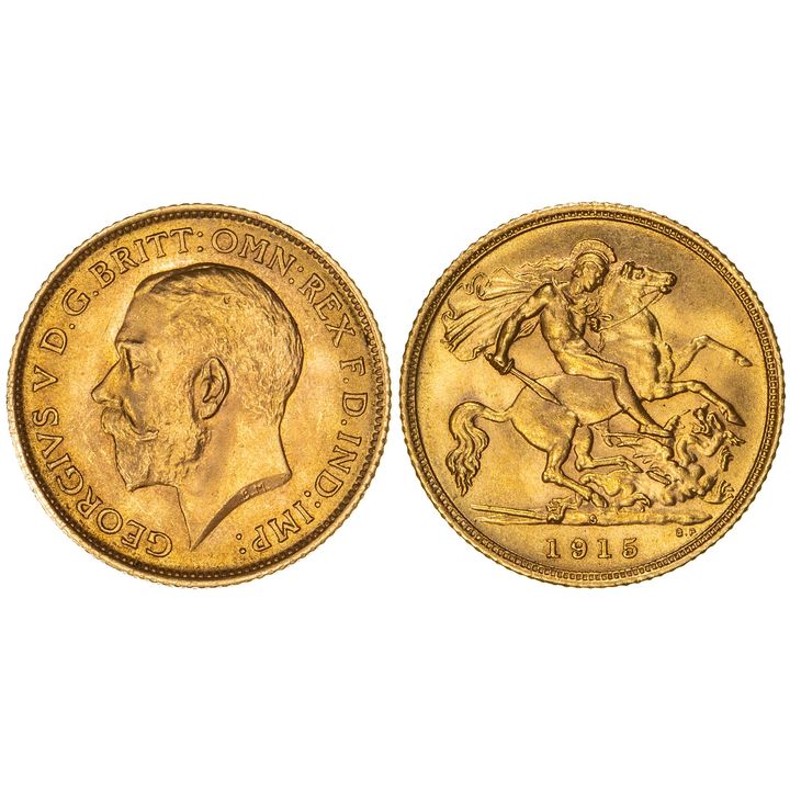 George V, Half Sovereign, 1915-S, UNC