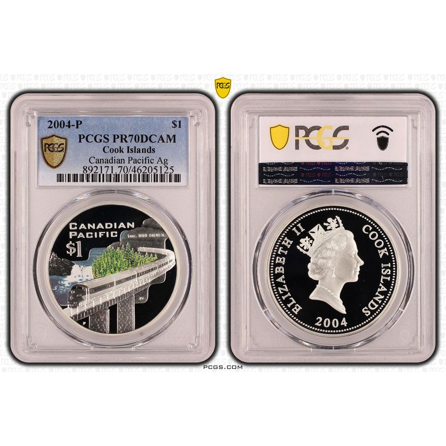 Cook Islands, One Dollar, 2004-P, Canadian Pacific, Silver, PCGS - PR70DCAM