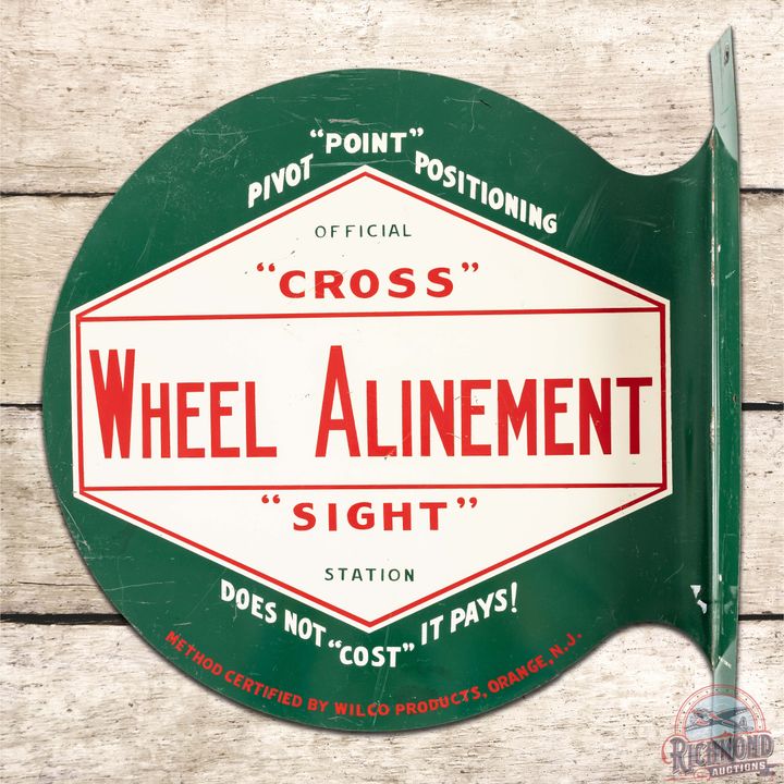 Wilco "Cross Sight" Wheel Alinement DST Flange Sign