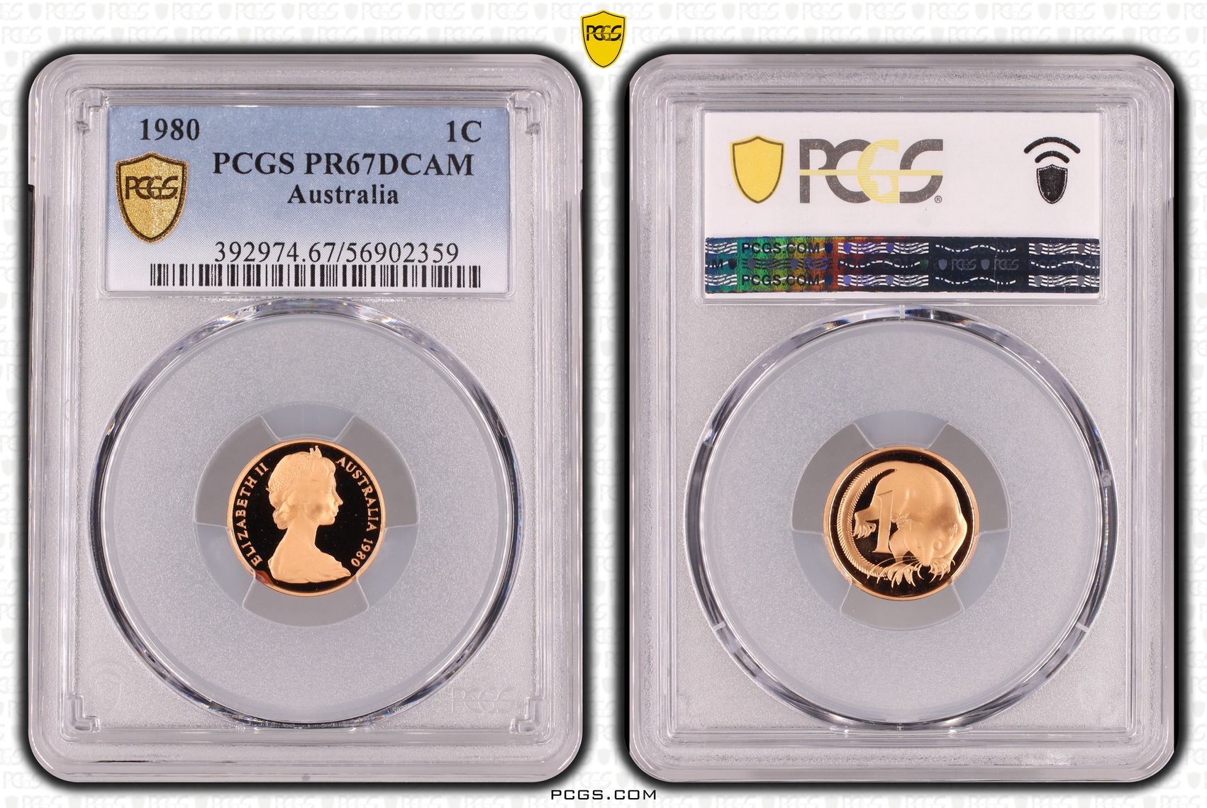 One Cent, 1980, Pcgs Pr67dcam