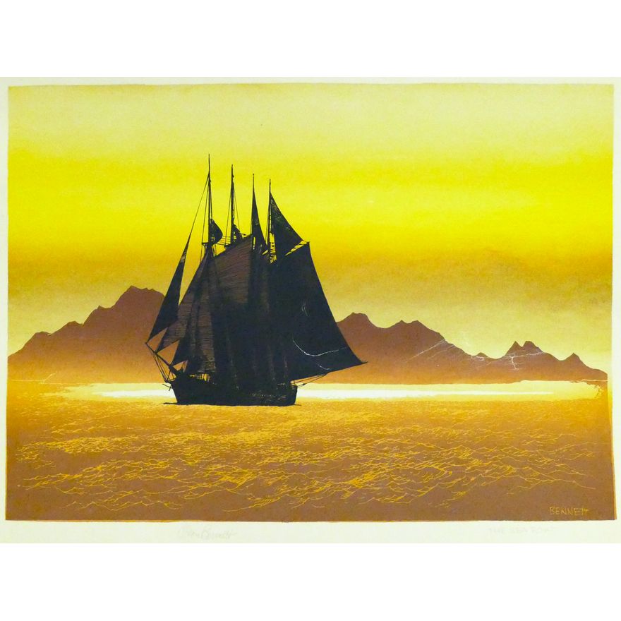 Elton Bennett ''The Sea Road'' Plate Signed Serigraph 19''x25'' Sheet.
