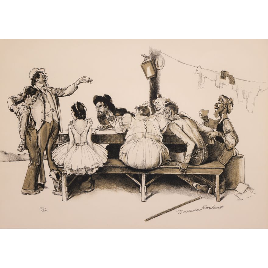 Norman Rockwell ''Frontier Circus Break'' 1971 Lithograph