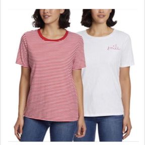 2 PACK ELLA MOSS PERFECT FLATTERING FIT ULTRA SOFT TEE SZ L