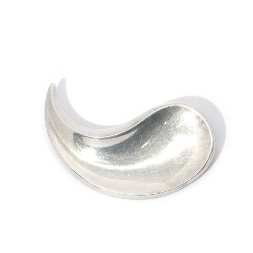 Denmark, Abstract Sterling Silver Drop Brooch by Anton Michelsen & Karen Strand, c. 1950s