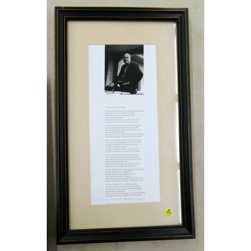 Mary Randlett Framed Photograph of Theodore Roethke- 22x13''