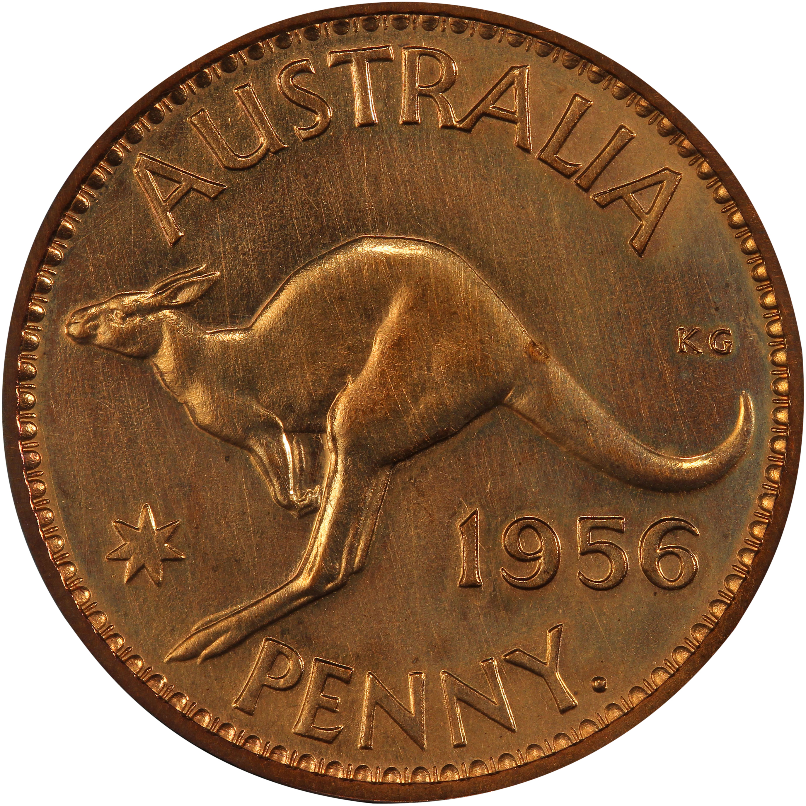 Elizabeth II, Penny, 1956-Y., PR 62 RD