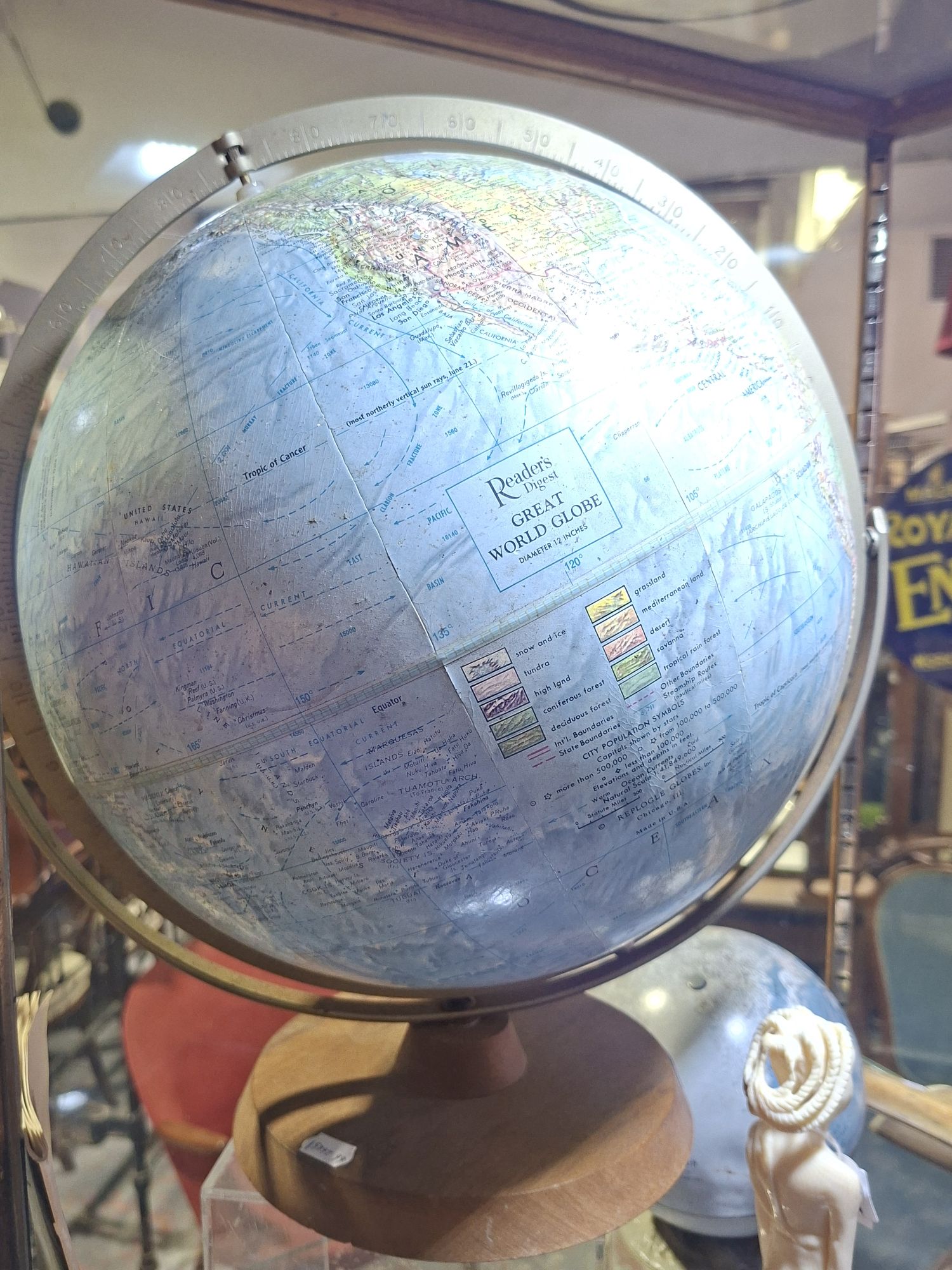 World Globe On Stand And Pamphlet