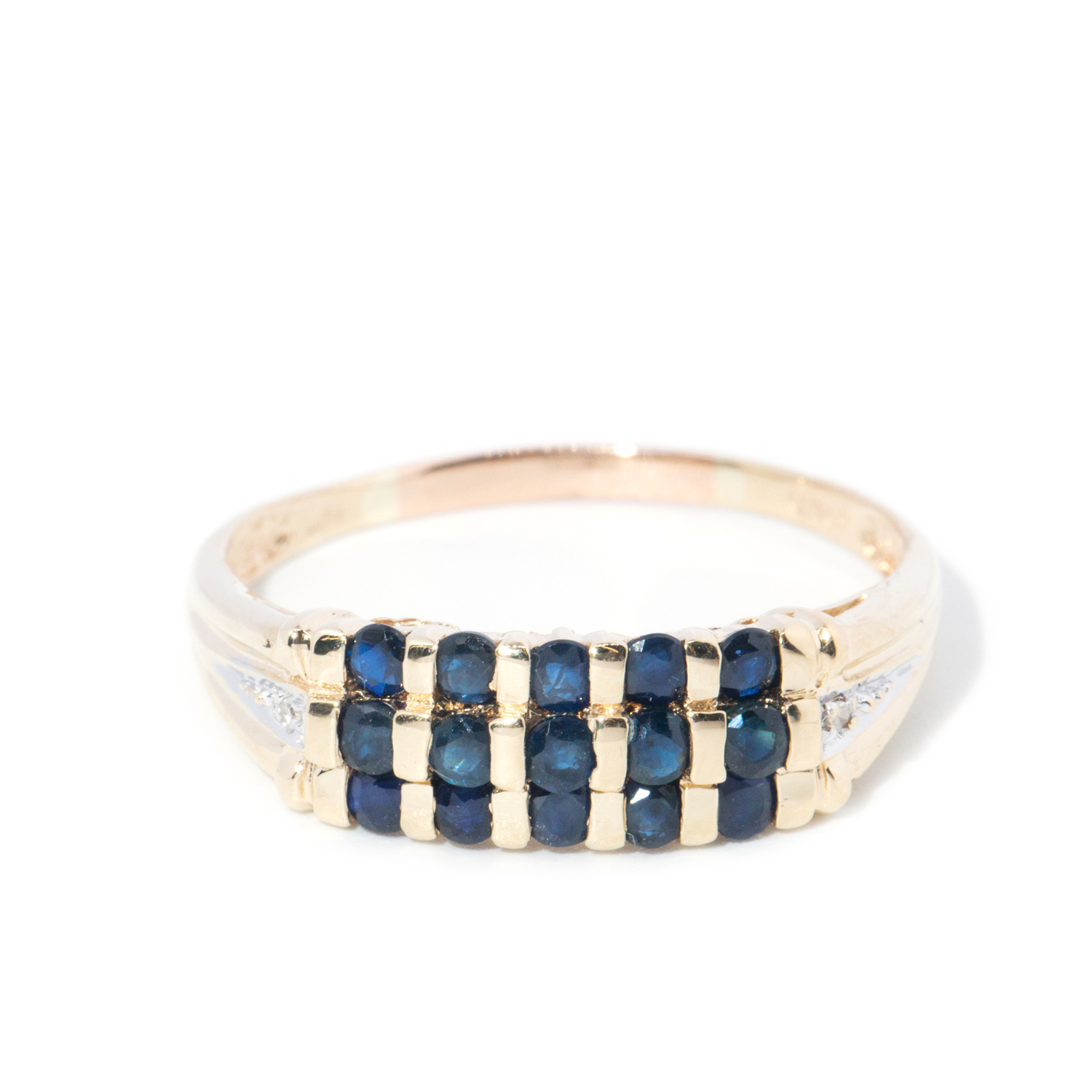 10ct Gold Sapphire & Diamond Ring