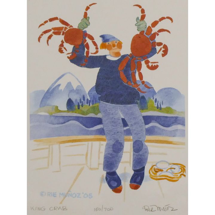 Rie Munoz ''King Crab'' 2005 Signed Print 11'' x 8.75'' Sheet.