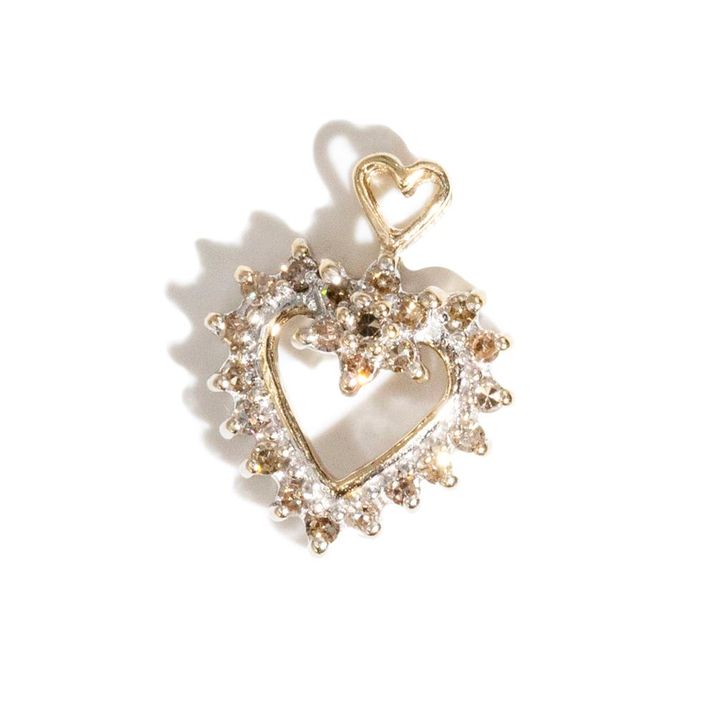 9 carat Diamond Heart Pendant,