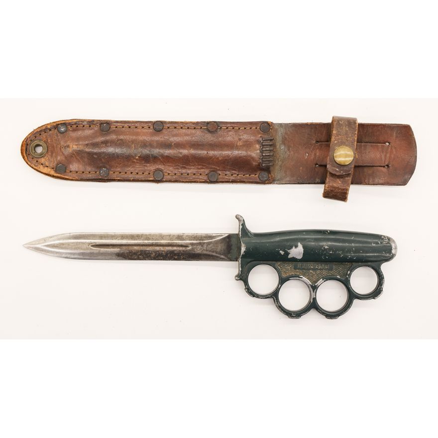 WWII US Everitt Knuckle Trench Knife with Sheath