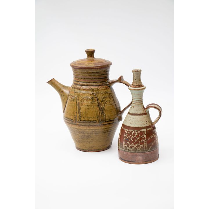 Peter Stichbury - A coffee pot and an oil bottle