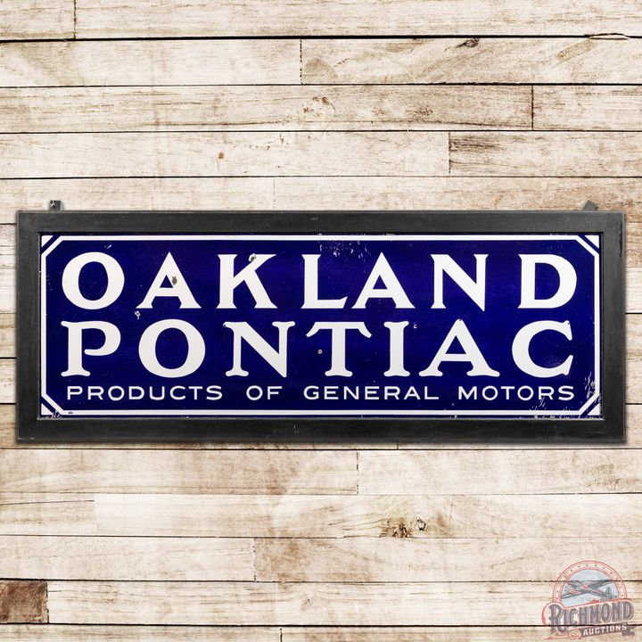 Oakland Pontiac Products of General Motors SS Porcelain Sign