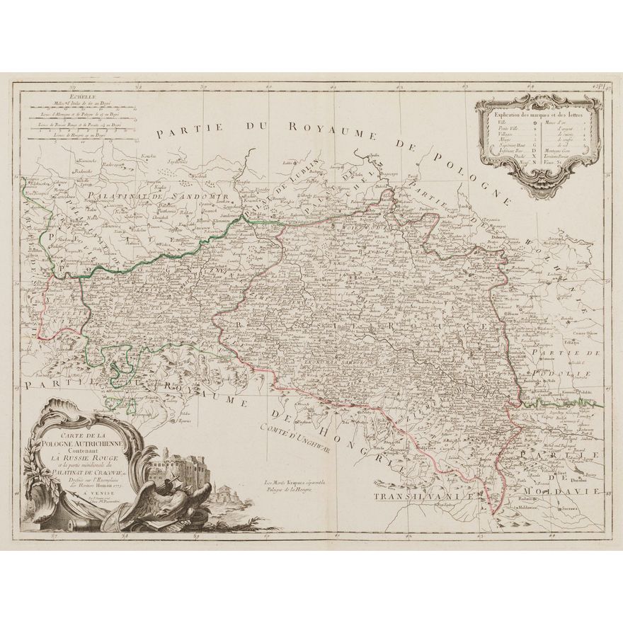Carte de la Pologne autrichienne contenant la Russie Rouge…