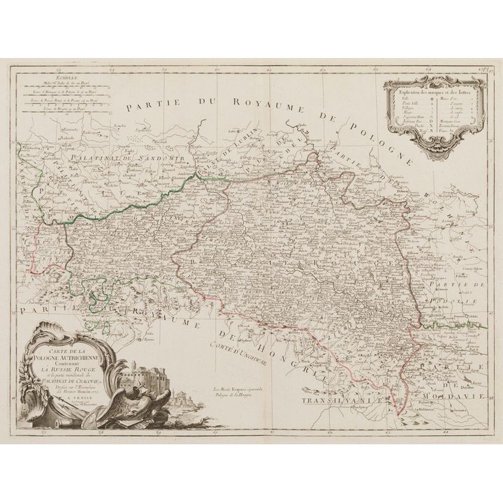 Carte de la Pologne autrichienne contenant la Russie Rouge…