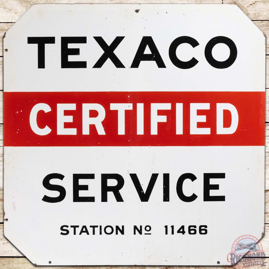 Texaco Certified Service Station DS Porcelain Sign
