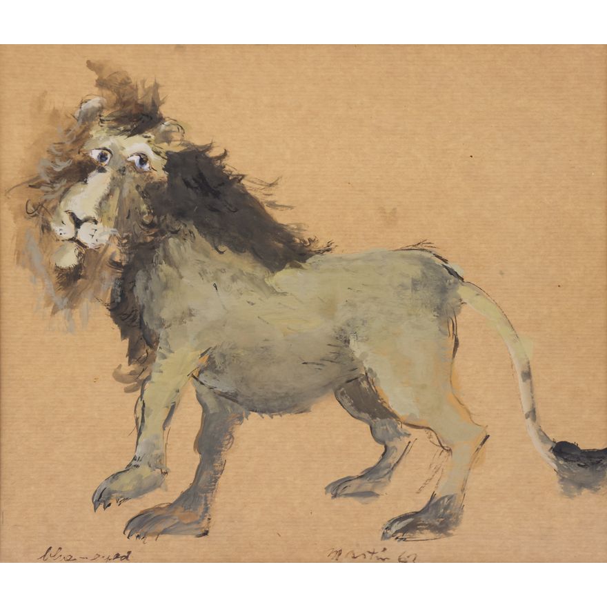 James Martin ''Blue-Eyed Lion'' 1966 Tempera