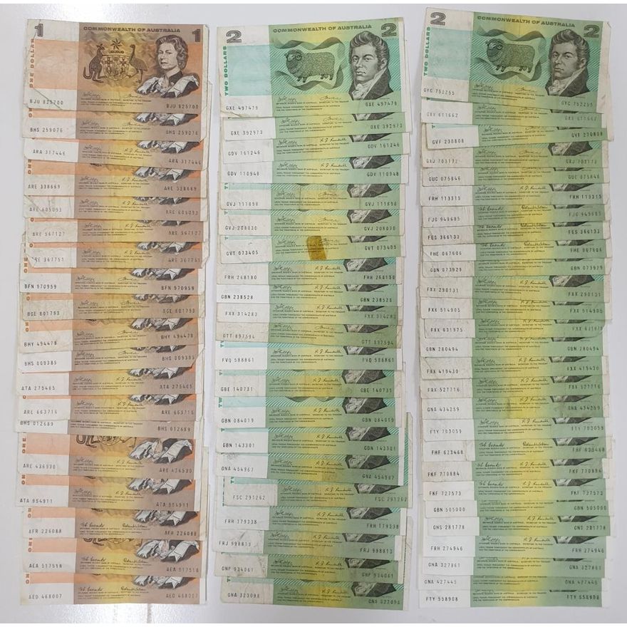 CoA $1 & $2 Notes - Approx. 60