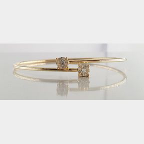 9CT YELLOW GOLD BANGLE WITH 18 ROUND DIAMONDS TOTAL 0.300CT COLOUR IJ CLARITY VS/SI - 51929/3615