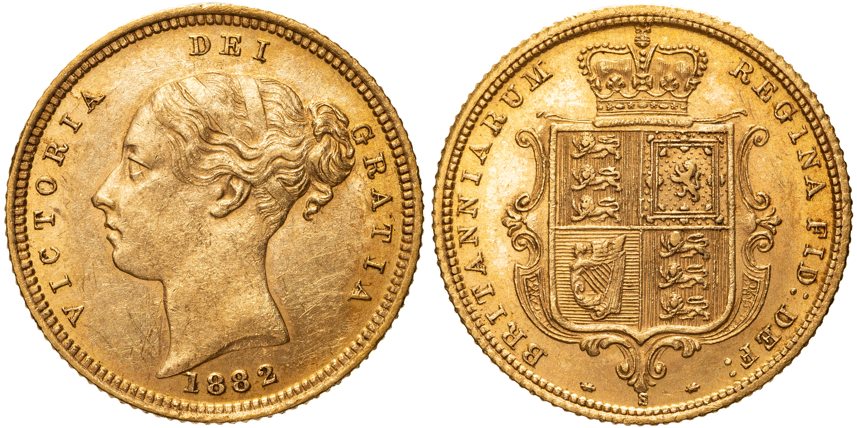 Victoria, Half Sovereign, 1882-S, PCGS Genuine - AU Details