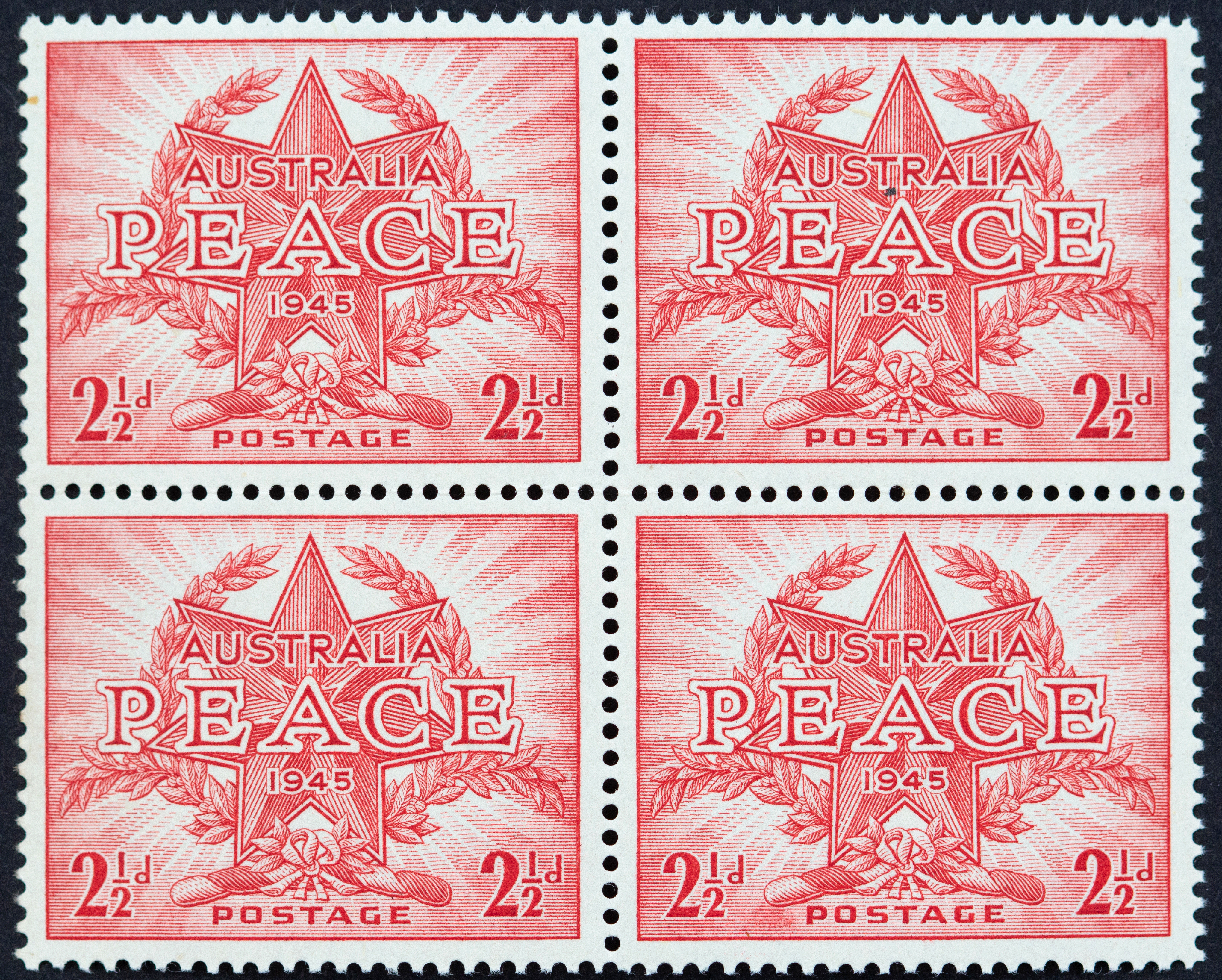 Block, Peace, Twopence Halfpenny, 1945, Fine