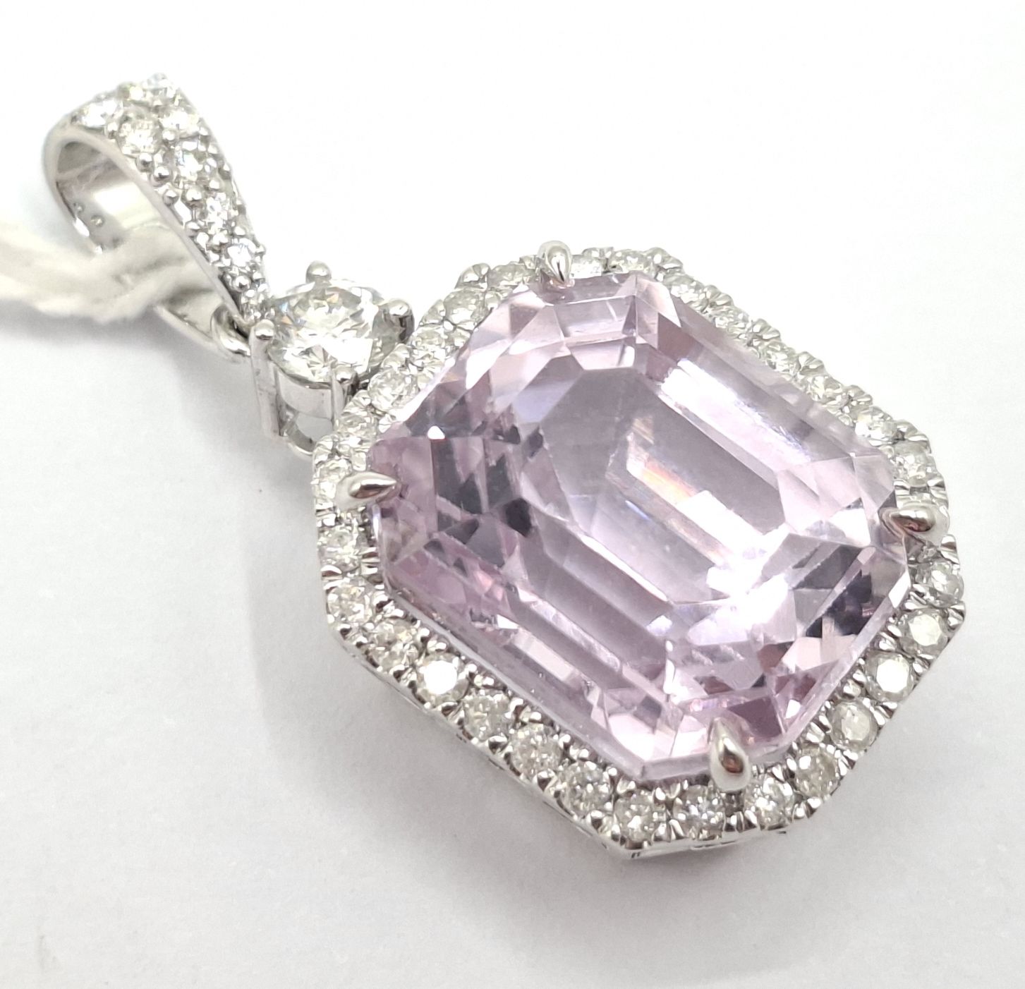 357 · 14K WHITE GOLD KUNZITE PENDANT