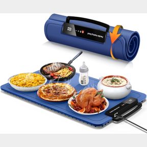 ELECTRIC HEATING TRAY FOR FOOD WARMER - FULL SURFACE HEATING, ADJUSTABLE TEMPERATURE PORTABLE TRAY, SILICONE HOT PLATE FOR PARTY A