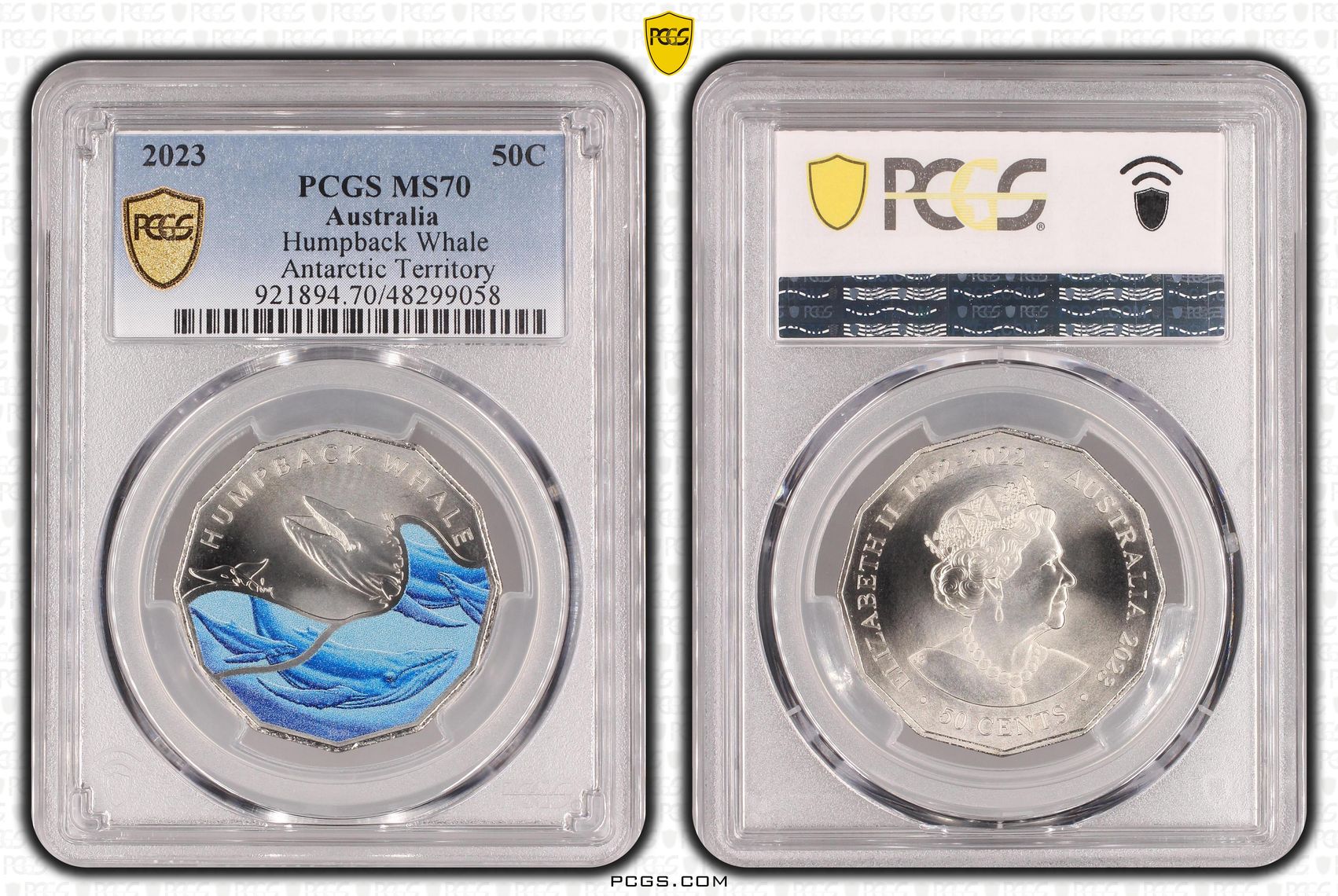 378 · Elizabeth II, Fifty Cent, 2023, PCGS MS70