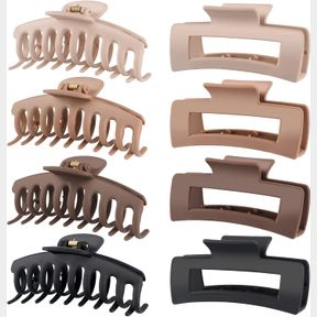 LUSEREN HAIR CLIPS FOR WOMEN 4.3 INCH LARGE HAIR CLAW CLIPS FOR WOMEN THIN THICK CURLY HAIR, BIG MATTE BANANA CLIPS,STRONG HOLD JA