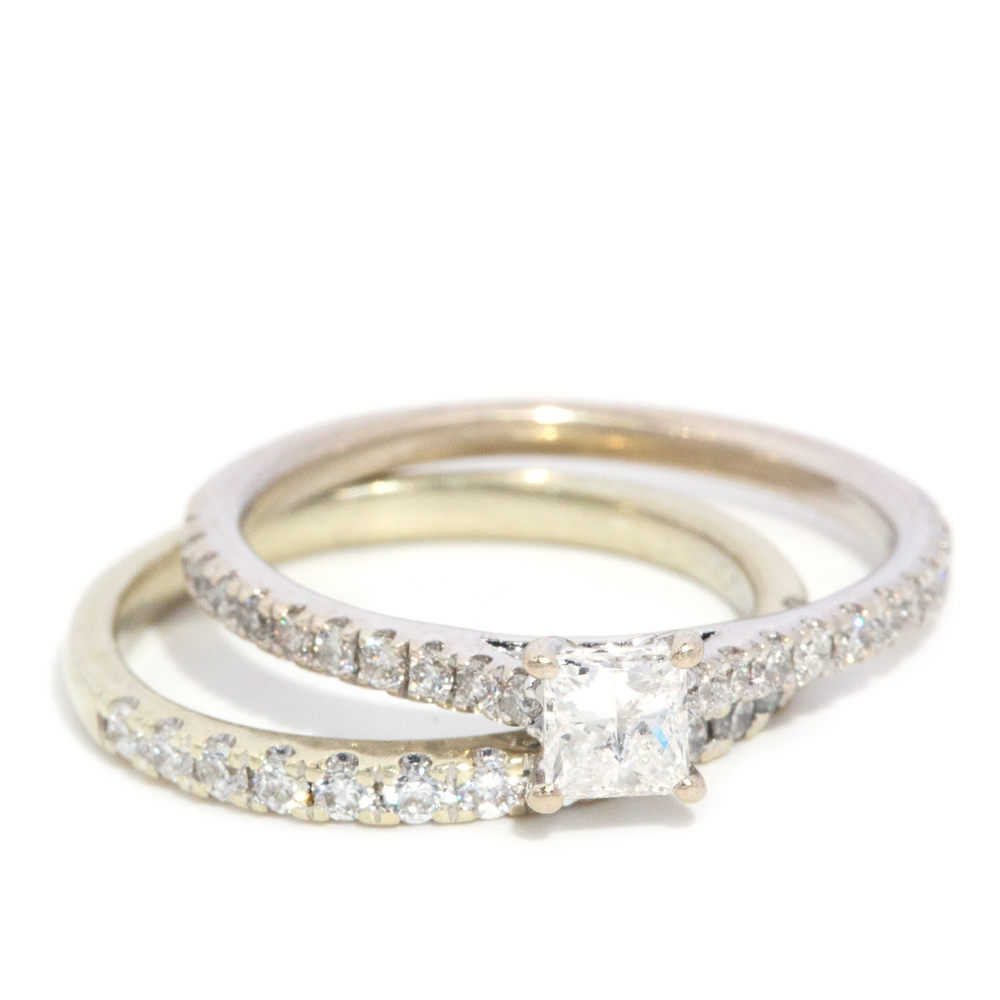 40 · Diamond Ring Bridal Two Piece Set 9ct Gold