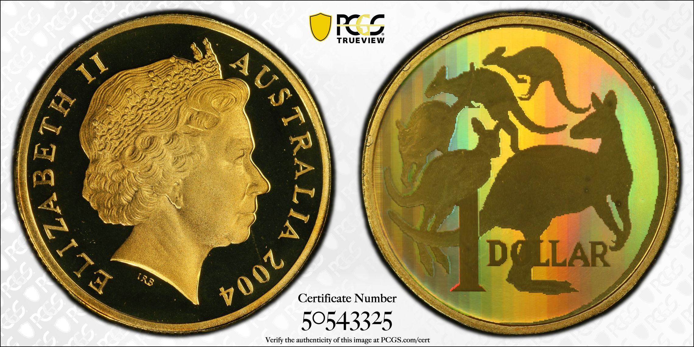 Holographic Kangaroos, One Dollar, 2004, PCGS PR69DCAM