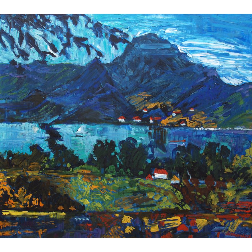 Jan Szancenbach | Pejzaż znad jeziora Annecy, 1986